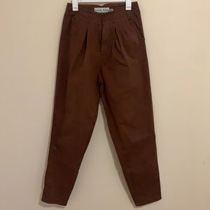 Anchor Blue High Waisted Chocolate Brown Trousers